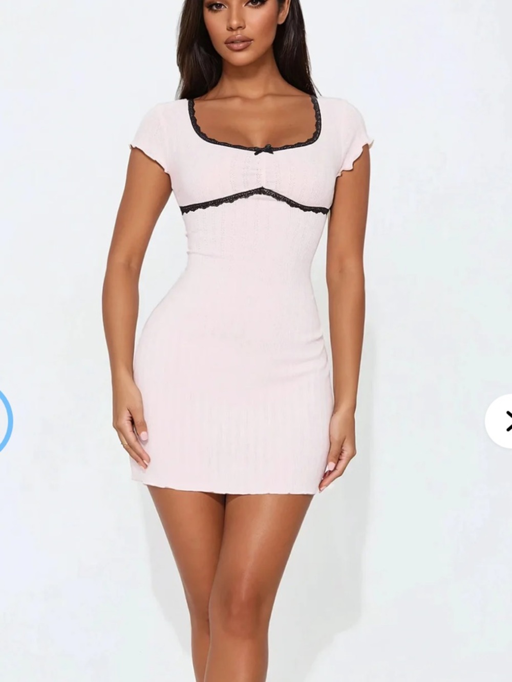 Amelia Contrast Mini Dress - Pink/combo time